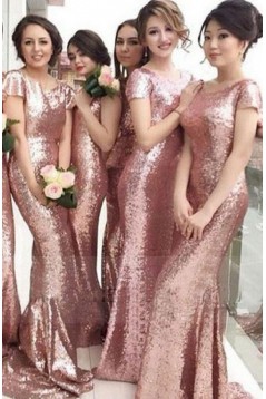 Mermaid Sequins Long Bridesmaid Dresses 3010303