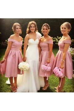 A-Line Short Off-the-Shoulder Bridesmaid Dresses 3010314