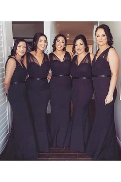 Mermaid V-Neck Long Bridesmaid Dresses 3010350