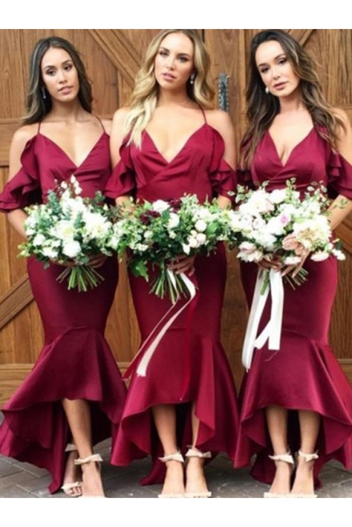 Mermaid Spaghetti Straps Long Bridesmaid Dresses 3010372