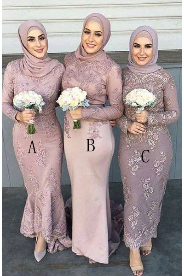 Long Sleeves Lace Bridesmaid Dresses 3010383