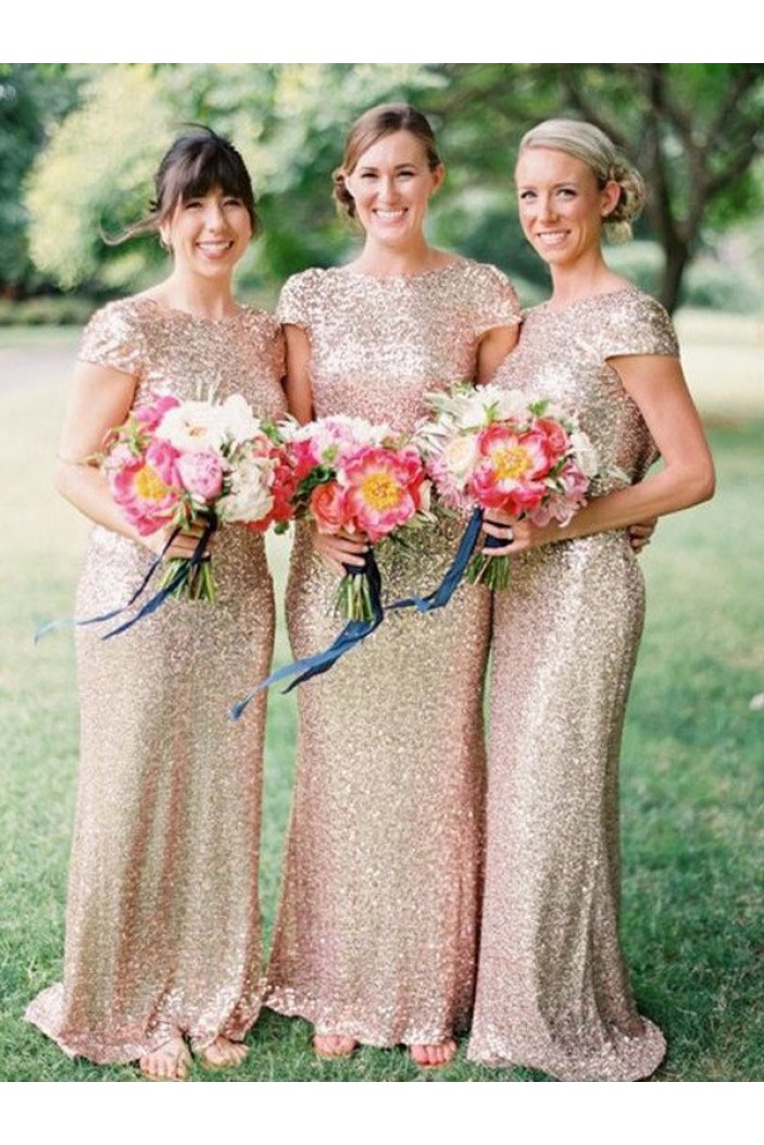 Long Sequins Floor Length Bridesmaid Dresses 3010411