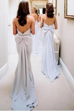 Mermaid Strapless Long Floor Length Bridesmaid Dresses 3010490