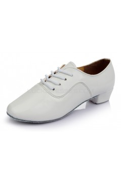 Men's Kids' White Leatherette Modern Ballroom Latin Dance Shoes Dance Sneakers Flat Heel D603003