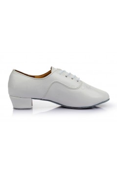 Men's Kids' White Leatherette Modern Ballroom Latin Dance Shoes Dance Sneakers Flat Heel D603003