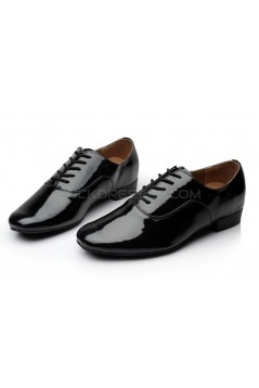 Men's Kids' Black Leatherette Modern Ballroom Latin Dance Shoes Dance Sneakers Flat Heel D603005