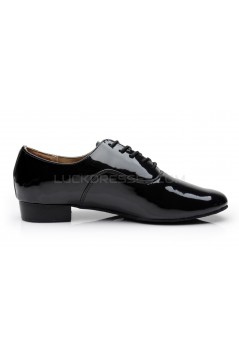 Men's Kids' Black Leatherette Modern Ballroom Latin Dance Shoes Dance Sneakers Flat Heel D603005