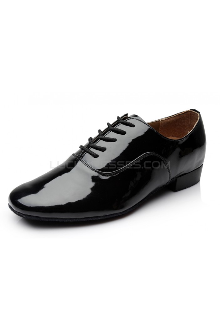 Men's Kids' Black Leatherette Modern Ballroom Latin Dance Shoes Dance Sneakers Flat Heel D603005