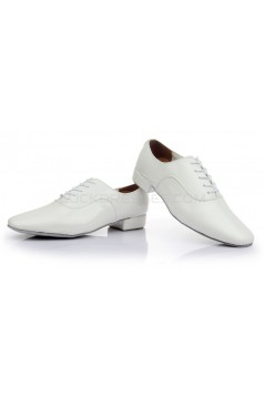 Men's Kids' White Leatherette Modern Ballroom Latin Dance Shoes Dance Sneakers Flat Heel D603006