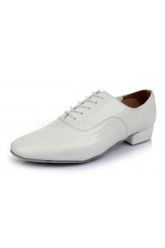 Men's Kids' White Leatherette Modern Ballroom Latin Dance Shoes Dance Sneakers Flat Heel D603006