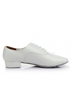 Men's Kids' White Leatherette Modern Ballroom Latin Dance Shoes Dance Sneakers Flat Heel D603006