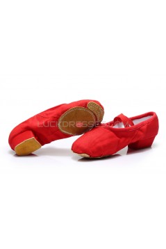 Women's Red Canvas Dance Shoes Ballet/Latin/Yoga/Dance Sneakers Canvas Flat Heel D604004