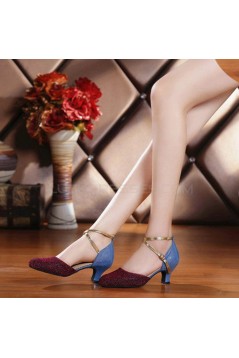 Women's Sparkling Glitter Heels With Buckle Latin/Salsa/Ballroom/Outdoor Dance Shoes D801075