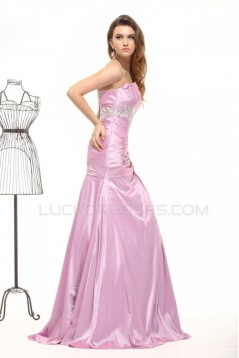 A-Line Strapless Long Pink Prom Evening Formal Party Dresses ED010019