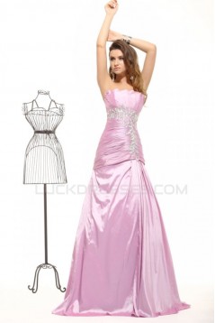 A-Line Strapless Long Pink Prom Evening Formal Party Dresses ED010019