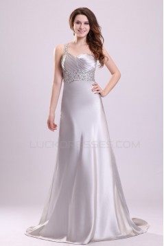 A-Line One-Shoulder Long Beaded Prom Evening Formal Party Dresses ED010028