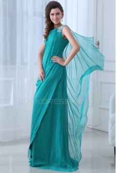 Sheath/Column One-Shoulder Long Chiffon Prom Evening Formal Party Dresses ED010054