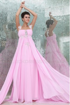 Long Pink Chiffon Prom Evening Formal Party Dresses/Maternity Evening Dresses ED010057