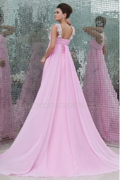 Long Pink Chiffon Prom Evening Formal Party Dresses/Maternity Evening Dresses ED010057