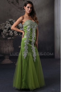 Trumpet/Mermaid Sweetheart Beaded Green Long Prom Evening Formal Party Dresses ED010072