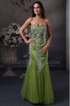 Trumpet/Mermaid Sweetheart Beaded Green Long Prom Evening Formal Party Dresses ED010072