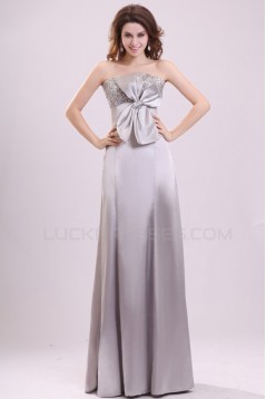 Long Silver Strapless Beaded Prom Evening Formal Party Dresses ED010089