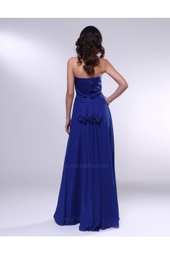 A-Line Sweetheart Beaded Long Blue Chiffon Prom Evening Formal Dresses ED011000
