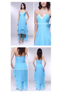 High Low Blue Chiffon Prom Evening Formal Dresses ED011003