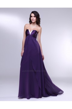 Empire Strapless Long Purple Prom Evening Formal Dresses Maternity Dresses ED011010