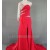Sheath Beaded One Long Sleeve Long Red Chiffon Prom Evening Formal Dresses ED011025