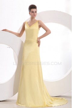 A-Line Long Yellow Prom Evening Formal Party Dresses ED010104