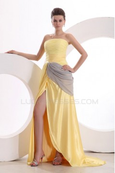 Long Yellow Strapless Prom Evening Formal Party Dresses ED010105