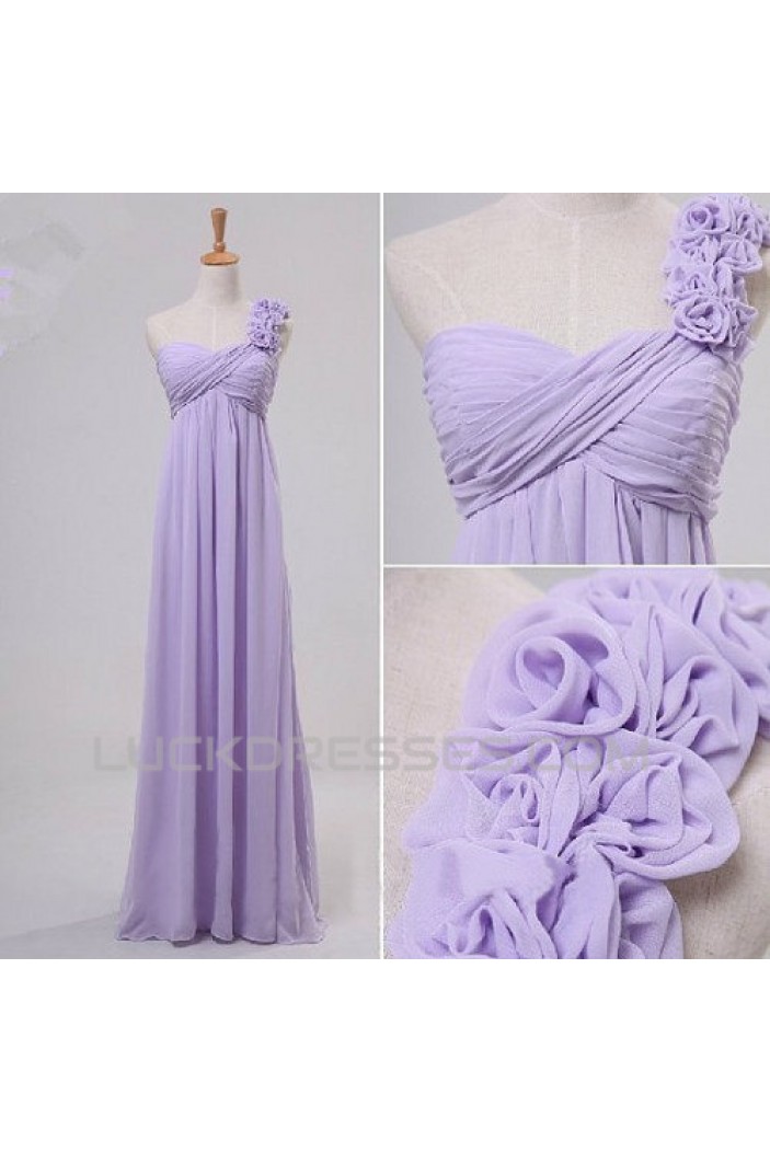 Empire One-Shoulder Long Chiffon Prom Evening Maternity Bridesmaid Dresses ED011076