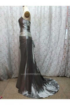 A-Line Strapless Beaded Long Prom Evening Formal Dresses ED011078