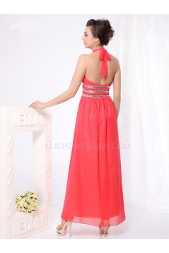 Long Halter Chiffon Prom Evening Formal Party Dresses ED010108