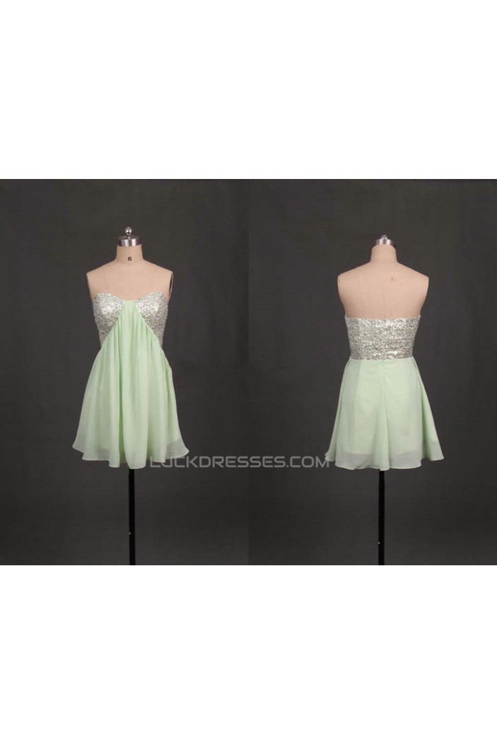 A-Line Sweetheart Sequins Short Chiffon Prom Evening Formal Dresses ED011092