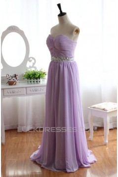 A-Line Sweetheart Beaded Long Chiffon Prom Evening Formal Dresses ED011140