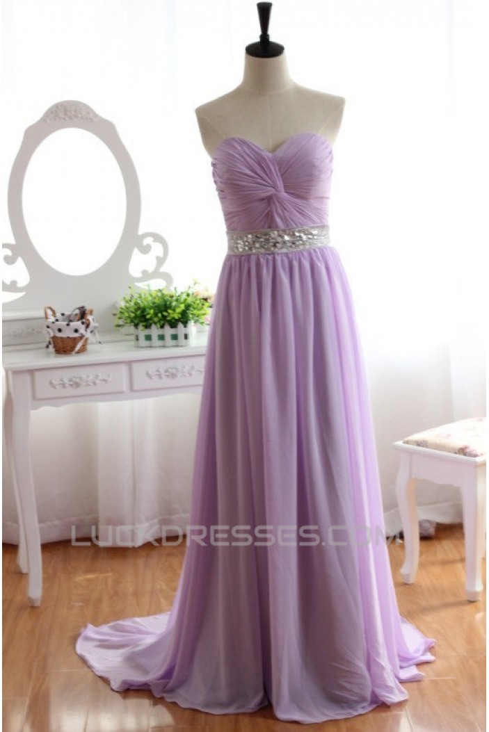 A-Line Sweetheart Beaded Long Chiffon Prom Evening Formal Dresses ED011140