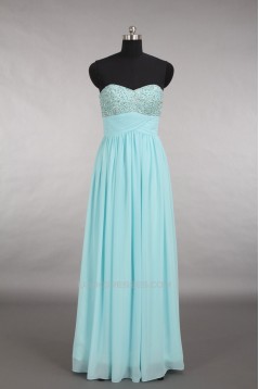 A-Line Sweetheart Beaded Long Chiffon Prom Evening Formal Dresses ED011153