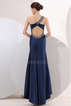 One-Shoulder Beaded Long Blue Prom Evening Formal Party Dresses ED010119