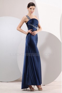 One-Shoulder Beaded Long Blue Prom Evening Formal Party Dresses ED010119