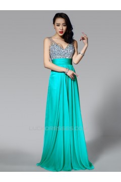 A-Line Beaded Long Chiffon Prom Evening Formal Dresses ED011190