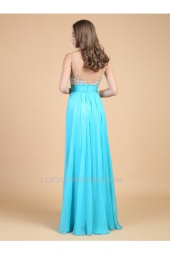 A-Line Beaded Long Chiffon Prom Evening Formal Dresses ED011190