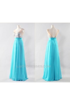 A-Line Beaded Long Chiffon Prom Evening Formal Dresses ED011190