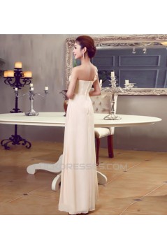 A-Line One-Shoulder Beaded Long Chiffon Prom Evening Formal Dresses ED011194