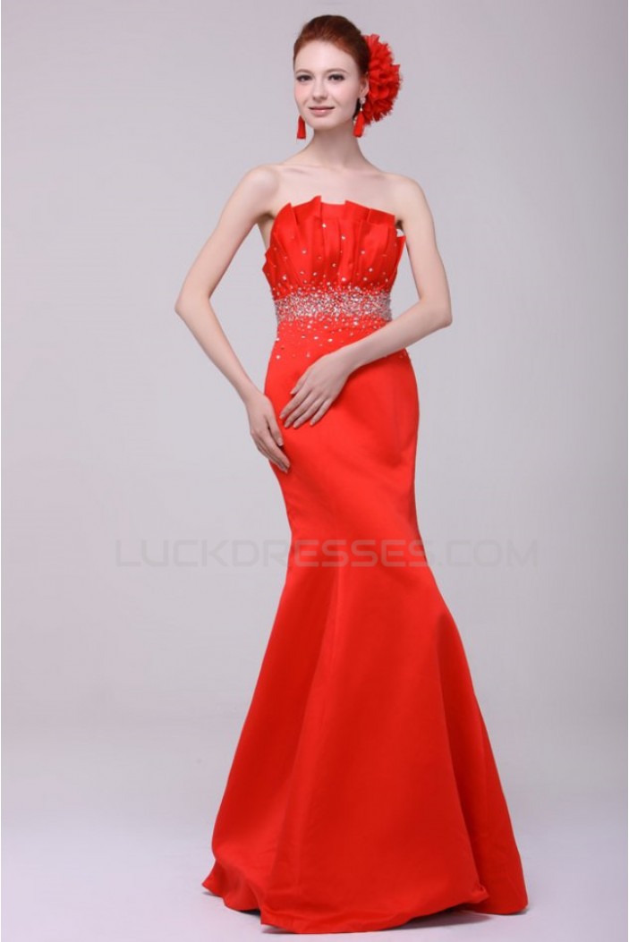 Trumpet/Mermaid Beaded Long Prom Evening Formal Party Dresses ED010121