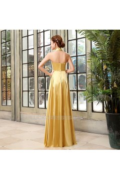 A-Line Halter Beaded Long Prom Evening Formal Dresses ED011219