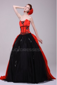 Ball Gown Strapless Long Prom Evening Formal Party Dresses ED010124