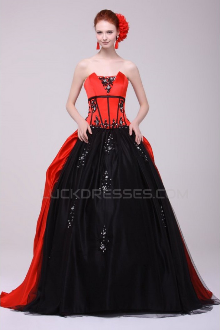 Ball Gown Strapless Long Prom Evening Formal Party Dresses ED010124