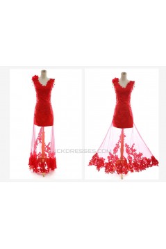 Long Red Prom Evening Formal Dresses ED011255